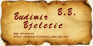 Budimir Bjeletić vizit kartica